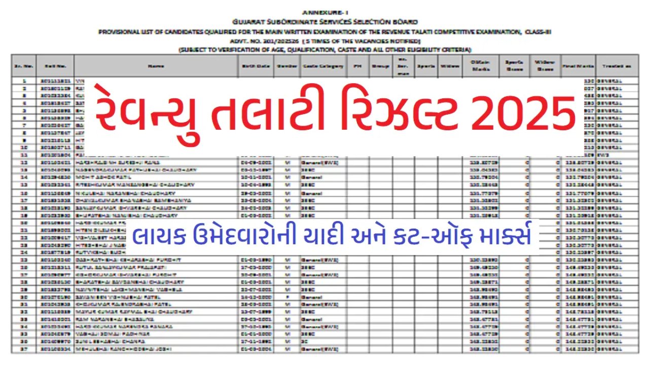 Revenue Talati Result 2025