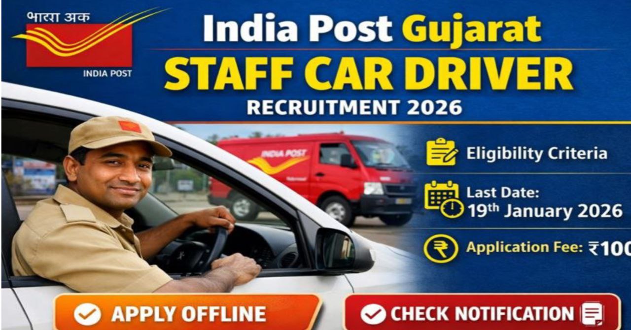 India Post Gujarat Staff Car Driver Recruitment 2026