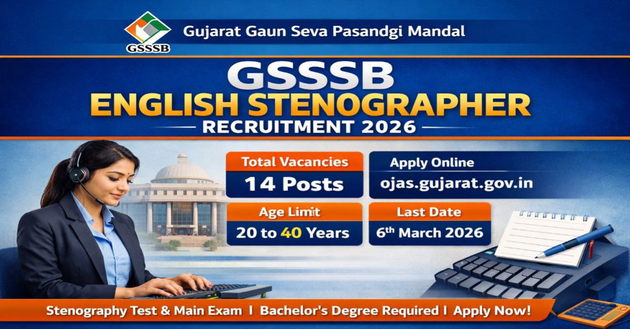 GSSSB English Stenographer Grade 3 Recruitment 2026