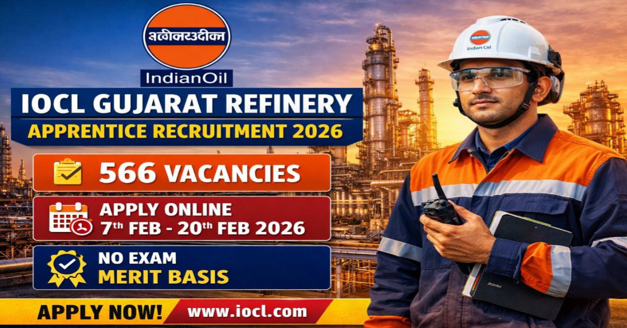 IOCL Gujarat Refinery Apprentice Recruitment 2026